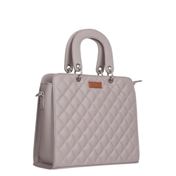 Vegan Leather Mauve Colour Handbag for Women– Top-Handle Tote Bag, Satchel Purse - Picture 8 of 11